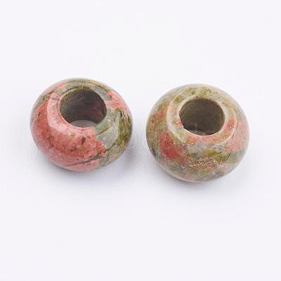 Natural Unakite European Beads G-K216-03B-1