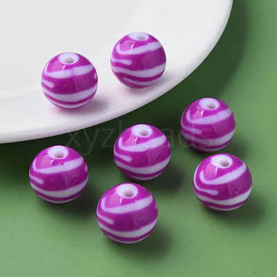 Opaque Striped Acrylic Beads MACR-S373-27B-02-1