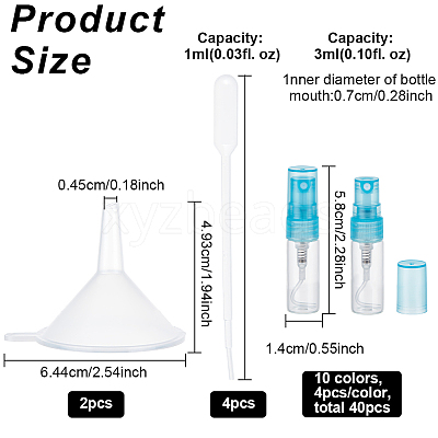 Transparent Glass Spray Bottles Sets DIY-BC0006-28C-1