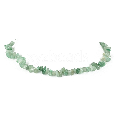 Natural Green Aventurine Chips Beaded Necklace NJEW-FZ00004-03-1