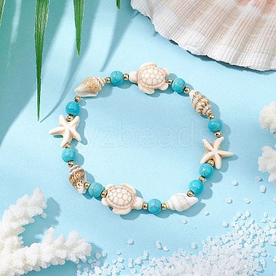 Shell Beaded Bracelets BJEW-TA00589-02-1