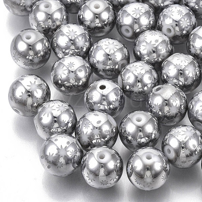 Christmas Electroplate Glass Beads EGLA-R113-07B-1
