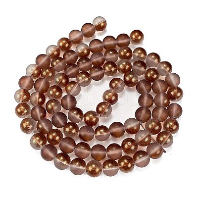 Frosted Transparent Glass Bead Strands GLAA-P065-10mm-13-1