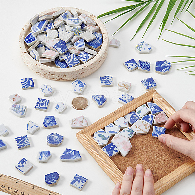 500G 4 Styles Handmade Porcelain Cabochons PORC-SP0001-22-1