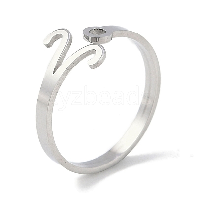 Non-Tarnish Constellations 304 Stainless Steel Open Cuff Ring for Women RJEW-L122-001P-03-1