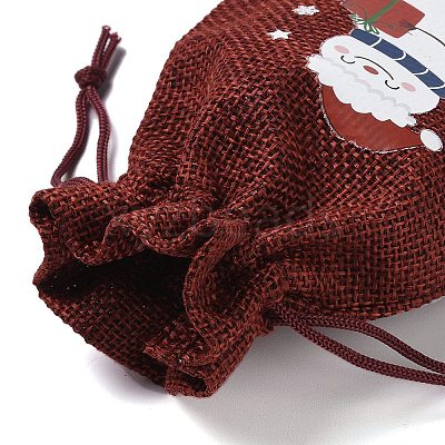Christmas Theme Jute Cloth Storage Bags ABAG-F010-01A-02-1