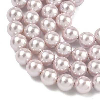 Electroplated Shell Pearl Beads Strands X-BSHE-G041-6mm-06-1