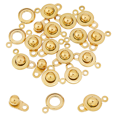 15Pcs 201 Stainless Steel Snap Clasps STAS-DC0016-46-1