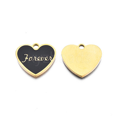 201 Stainless Steel Enamel Pendants STAS-Q238-037G-1