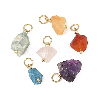 Raw Rough Natural Mixed Gemstone Pendants PALLOY-JF06060-1