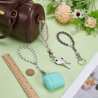 3Pcs Cat Eye Bead Keychains KEYC-FG00006-1
