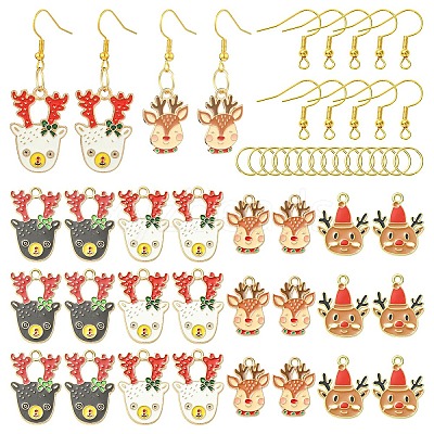 DIY Christmas Reindeer Earring Making Kit DIY-YW0017-80-1
