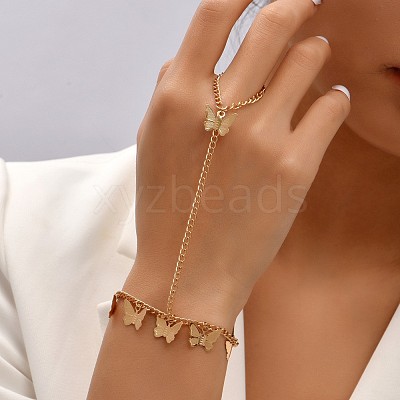 Alloy Butterfly Link Ring Bracelets WG09712-05-1