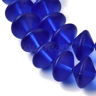 Frosted & Baking Paint Transparent Glass Beads Strands GL-CBA2ED2-03F-1