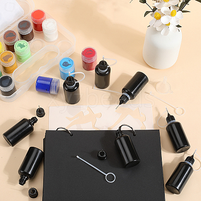Plastic Refillable Dropper Bottle & Mini Transparent Plastic Funnel Hopper DIY-GF0010-10B-1