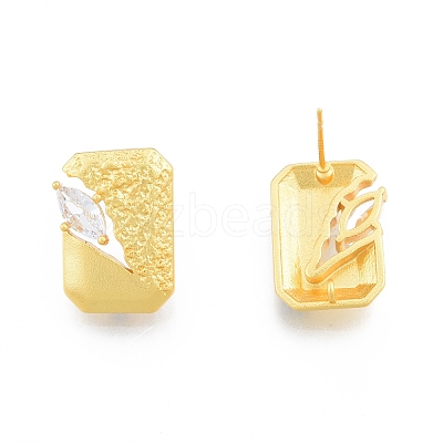 Rack Plating Brass Stud Earring Finding KK-F841-10MG-1