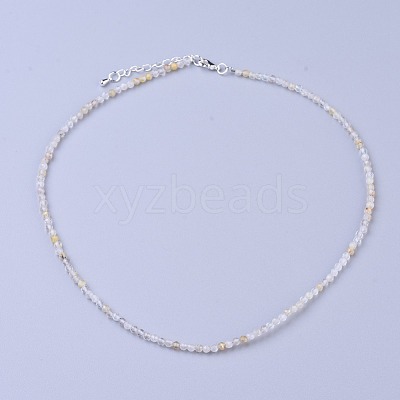 Natural Rutilated Quartz Beaded Necklaces NJEW-K114-A-A10-1