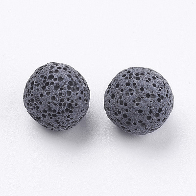 Unwaxed Natural Lava Rock Beads G-I190-14mm-B05-1