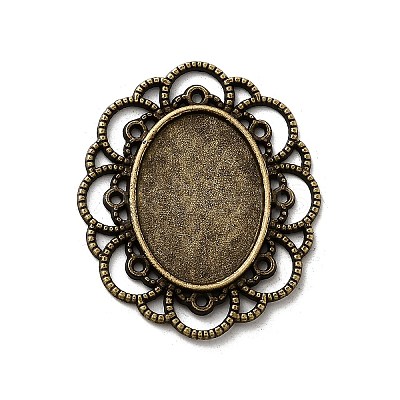 Filigree Wrap Oval Alloy Cabochon Settings PALLOY-N0088-10AB-NF-1