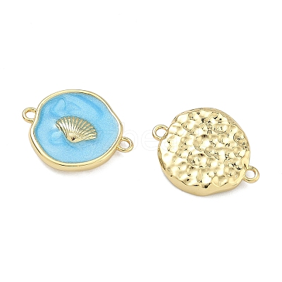 Ocean Brass Enamel Connector Charms KK-C251-05G-02D-1