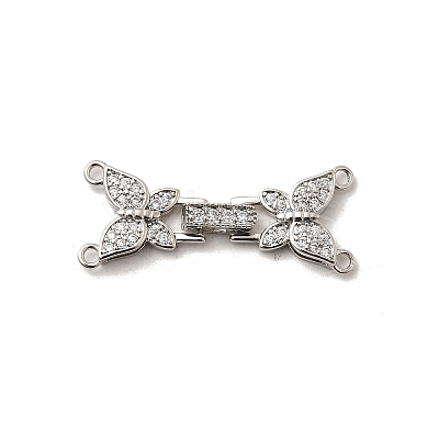 Brass Micro Pave Clear Cubic Zirconia Watch Band Clasps KK-A266-23P-1