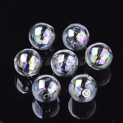 Handmade Blown Glass Globe Beads DH017J-1-25mm-AB-1