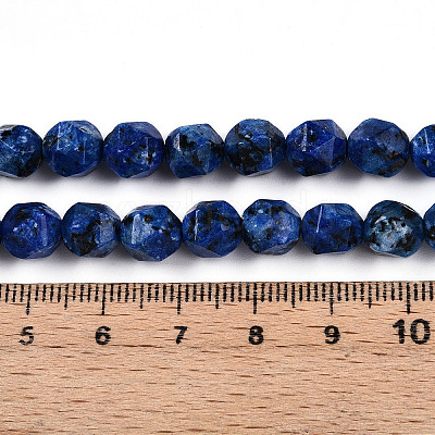 Dyed Natural Sesame Jasper Beads Strands G-T139-8mm-47G-1