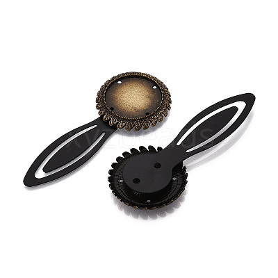 Alloy & Iron Bookmark Cabochon Settings PALLOY-N184-09AB-1