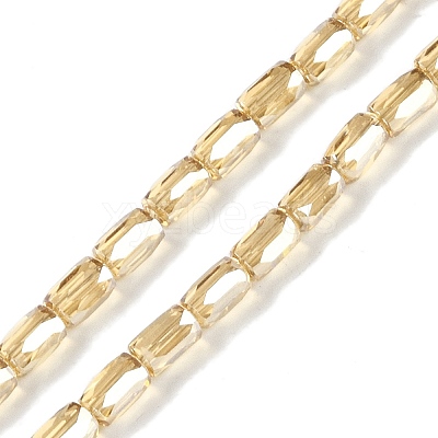 Electroplate Glass Beads Strands GLAA-Q101-02A-PL03-1