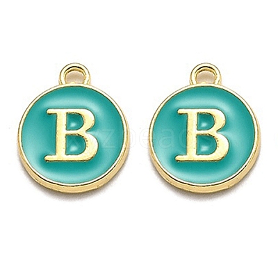Golden Plated Alloy Enamel Charms X-ENAM-Q437-15B-1