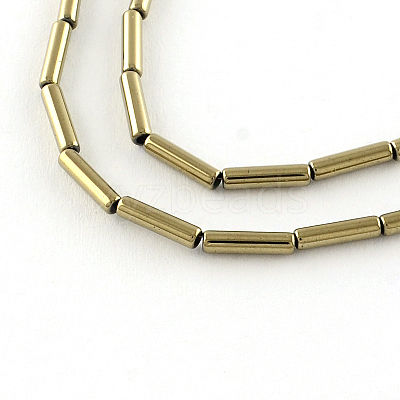 Electroplate Non-magnetic Synthetic Hematite Tube Bead Strands G-S203-10H-1