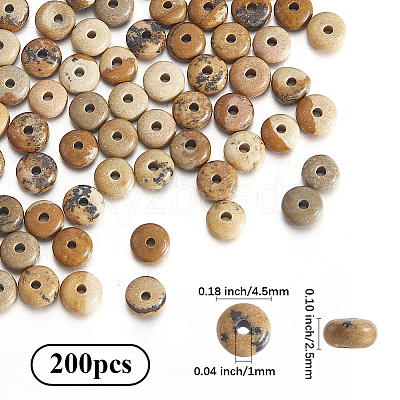200Pcs Natural Picture Jasper Beads G-PA0001-01-1