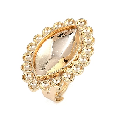 Horse Eye Brass Pad Ring Settings KK-Z122-21G-1