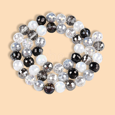 4 Strands Electroplate Glass Bead Strands GLAA-PA0001-09B-1