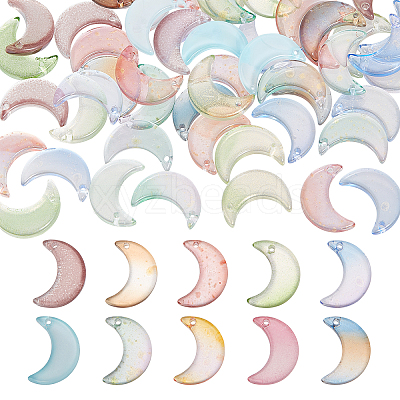 100Pcs Gradient Color Glass Pendants GLAA-SC0001-74-1