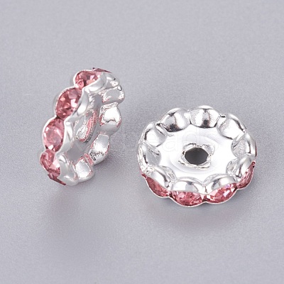 Brass Rhinestone Spacer Beads X-RB-A014-L12mm-27S-1