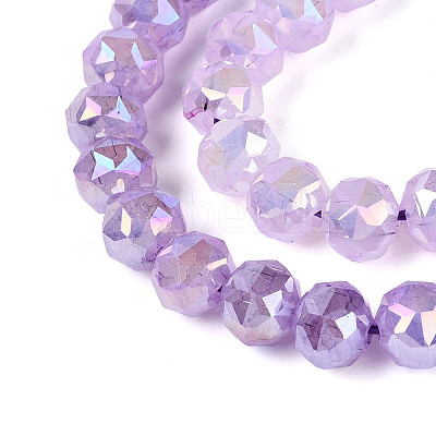 Anti-Tarnish Electroplate Glass Beads Strands GLAA-N064-8mm-08-1
