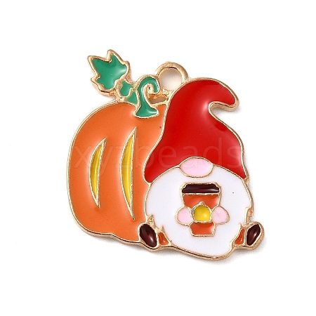 Thanksgiving Day Golden Tone Alloy Enamel Pendants LS-ENAM-M002-02M-G-1