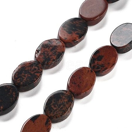 Natural Mahogany Obsidian Beads Strands G-P559-B16-01-1