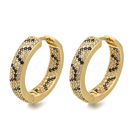 Rack Plating Brass Micro Pave Cubic Zirconia Hoop Earrings EJEW-H016-20G-1