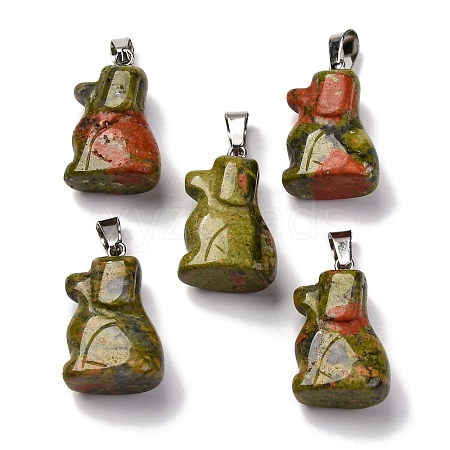 Natural Unakite Pendants G-B127-07P-06-1