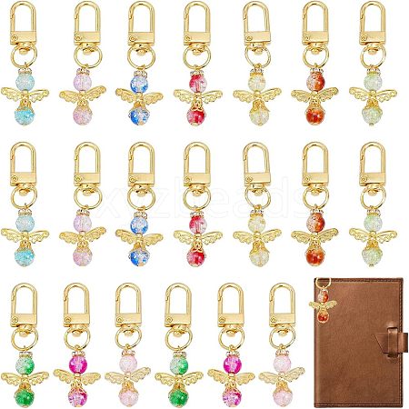 CHGCRAFT 20Pcs 10 Colors Angel Hanging Ornament HJEW-CA0001-39-1