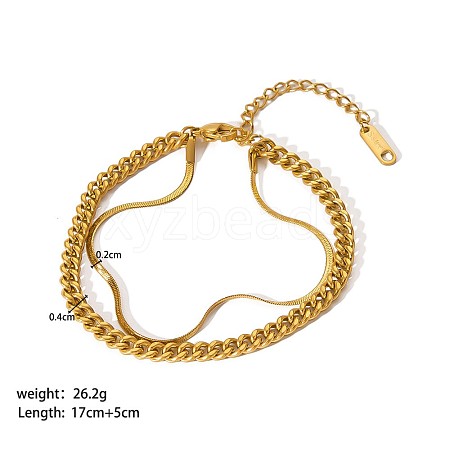 Simple Stainless Steel Chain Multi-strand Bracelets for Summer Beach PM6439-7-1