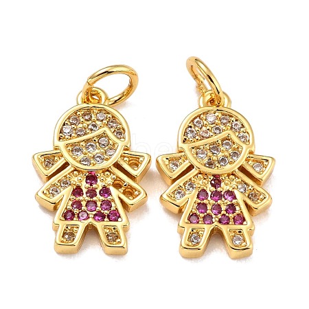 Brass Micro Pave Cubic Zirconia Charms ZIRC-A021-50G-A-1