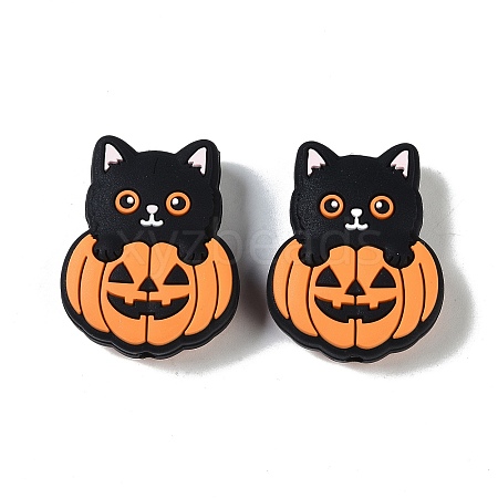 Halloween Theme Silicone Focal Beads SIL-M005-04C-1