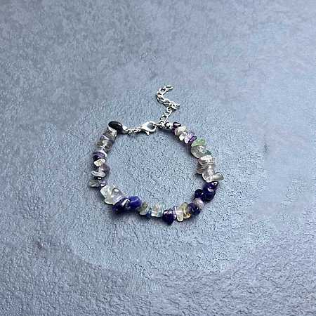 Natural Fluorite Chip Beaded Bracelets for Women IW6789-14-1