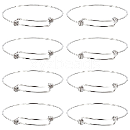10Pcs Adjustable 304 Stainless Steel Bangles Making  MAK-BBC0001-16-1