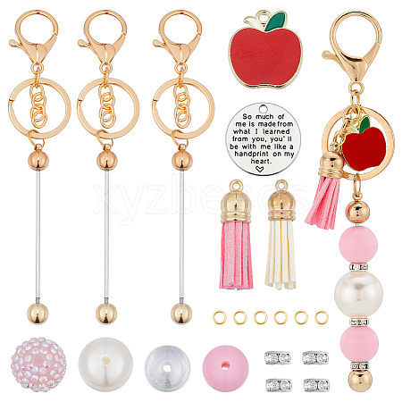 SUNNYCLUE DIY Beadable Keychain Making Kit for Teachers' Day DIY-SC0023-13-1