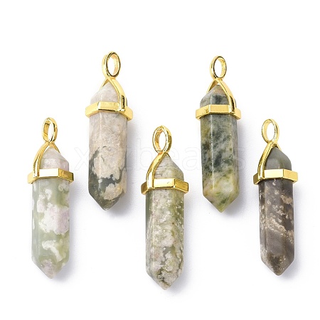 Natural Peace Jade Pointed Pendants G-G025-01G-23-1