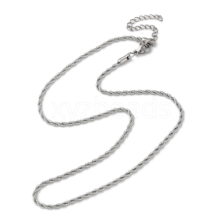 304 Stainless Steel Rope Chain Necklaces NJEW-H019-01P-1